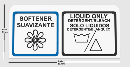Wascomat Electrolux back soap tray label dimensions