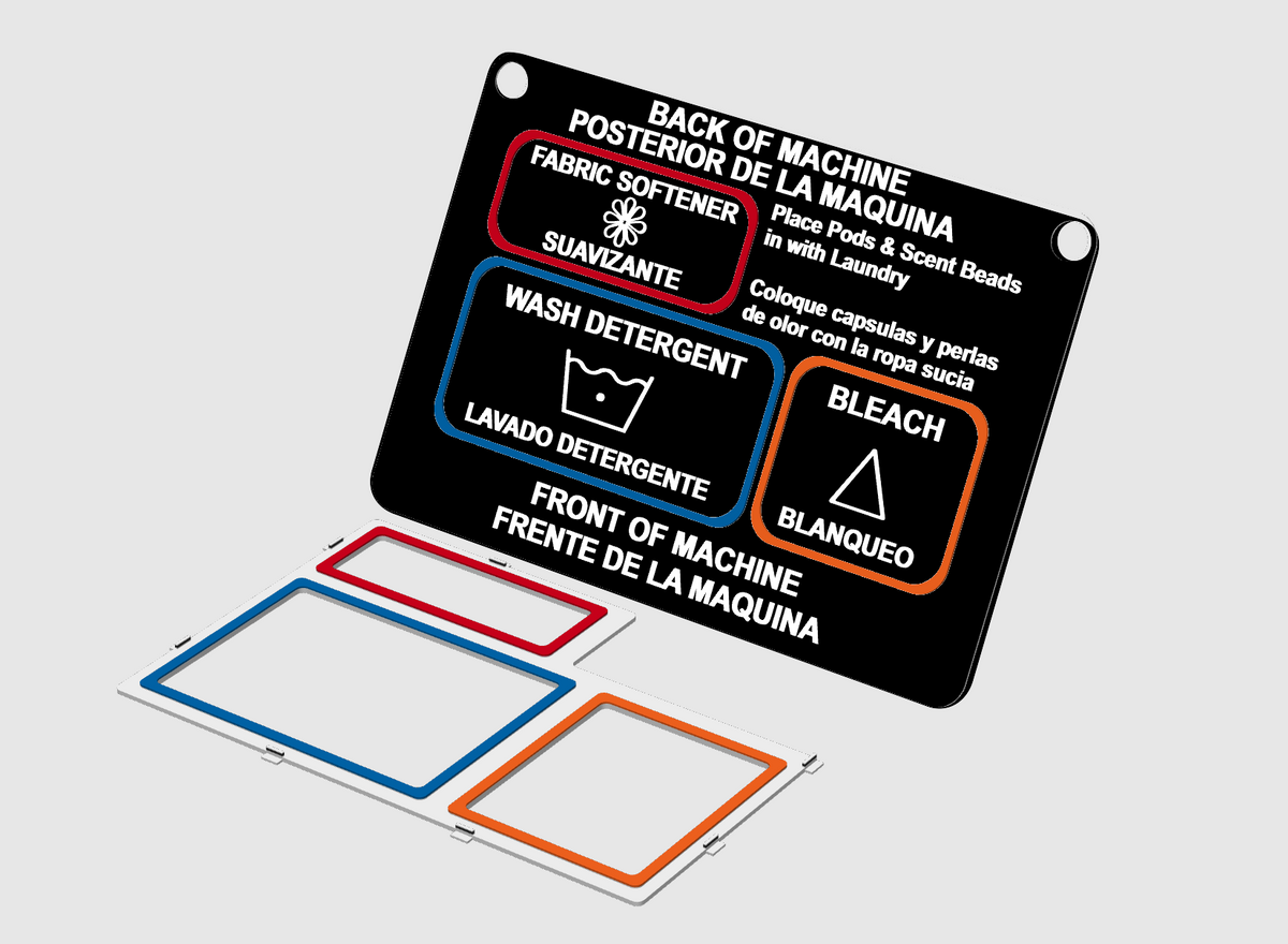 Dexter soap tray kit English and Spanish black label with color-coded liner