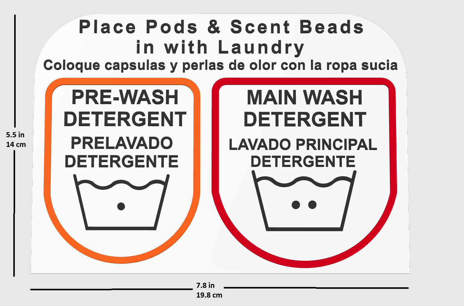 Wascomat Electrolux front soap tray label dimensions